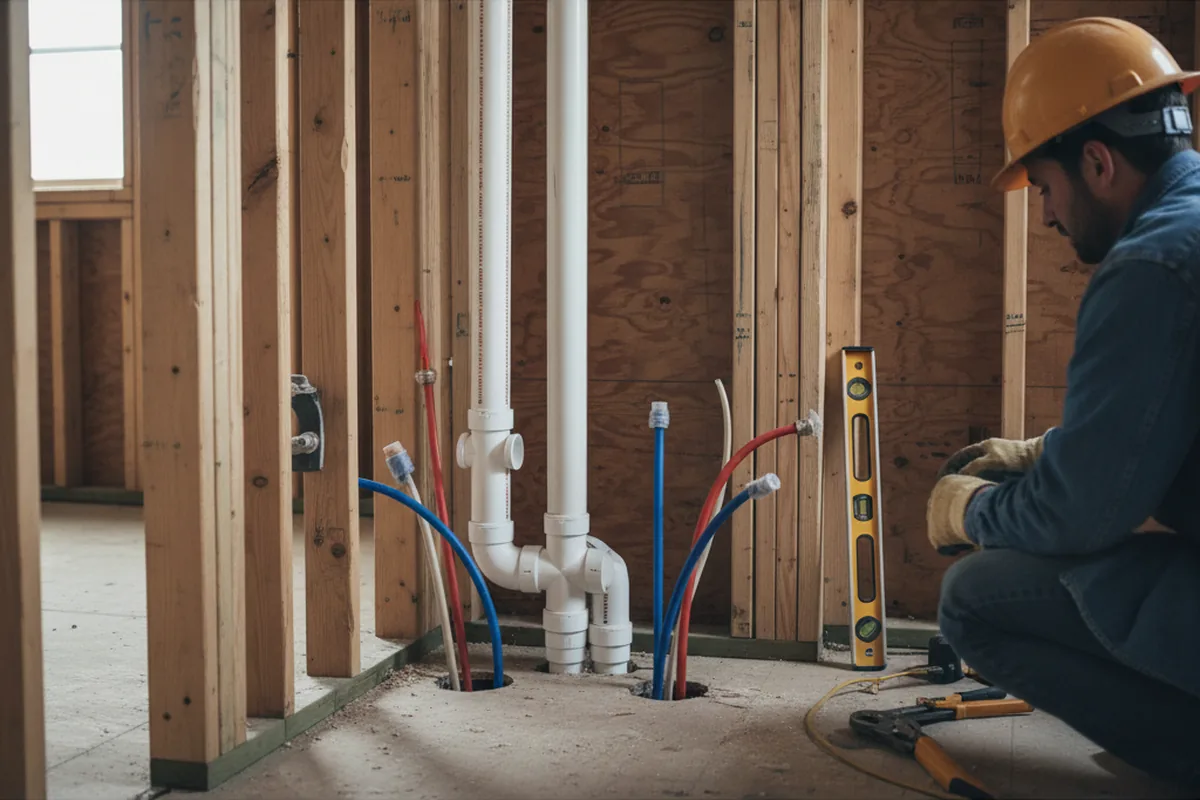 Drain and supply rough-in during Drain Cleaning in Hindman